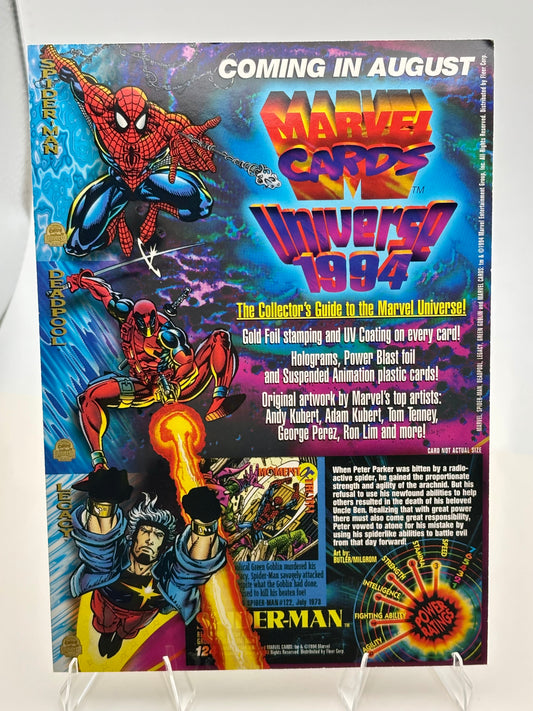 1994 Marvel Universe Oversized Promo Sheet – Deadpool, Punisher, Rogue, Sabretooth, Hawkeye