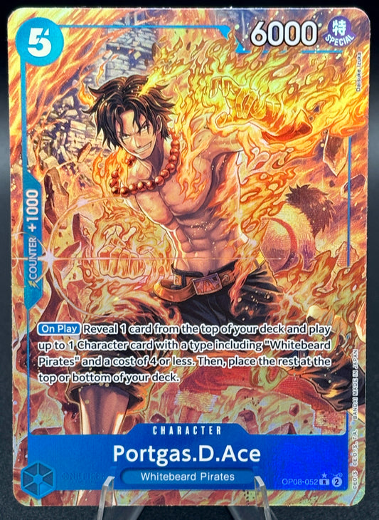 One Piece TCG – Portgas.D.Ace [OP08-052] – Alt Art Parallel – Two Legends