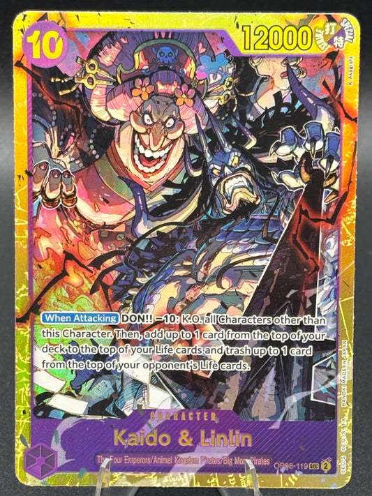 One Piece TCG – Kaido & Linlin OP08-119 – Alt Art Parallel – Two Legends