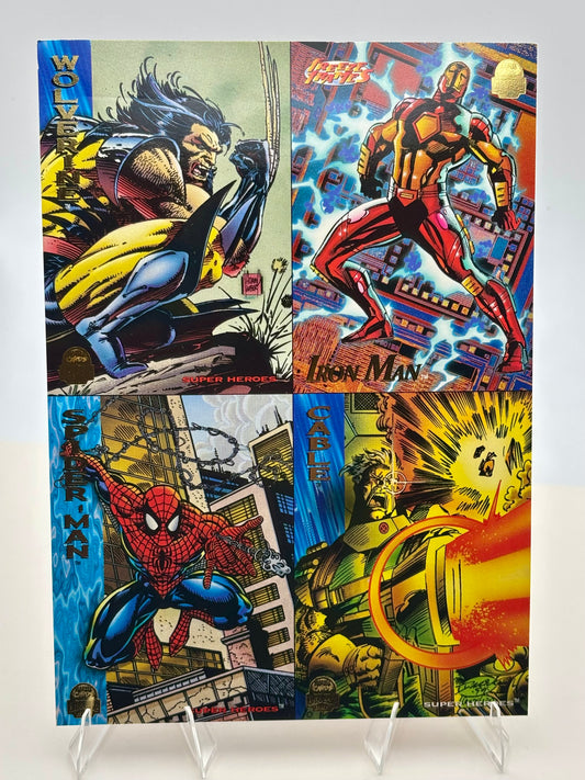 1994 Marvel MasterPrint Promo — Wolverine, Iron Man, Spider-Man & Cable (Oversized Card)