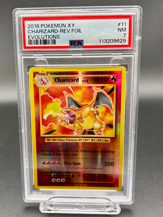 2016 Pokémon XY Evolutions Charizard Reverse Foil – PSA 7 (Near Mint) – Certified Collectible